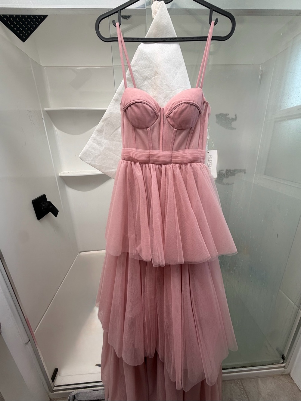 Stacees Women's Blush Pink Tulle Corset Dress - size XS - brand new with tags